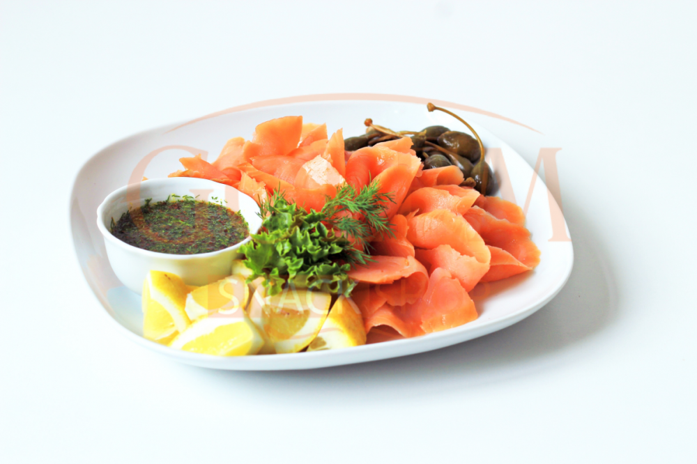 Marinovaný losos GRAVLAX s koprovým dipem 500 g