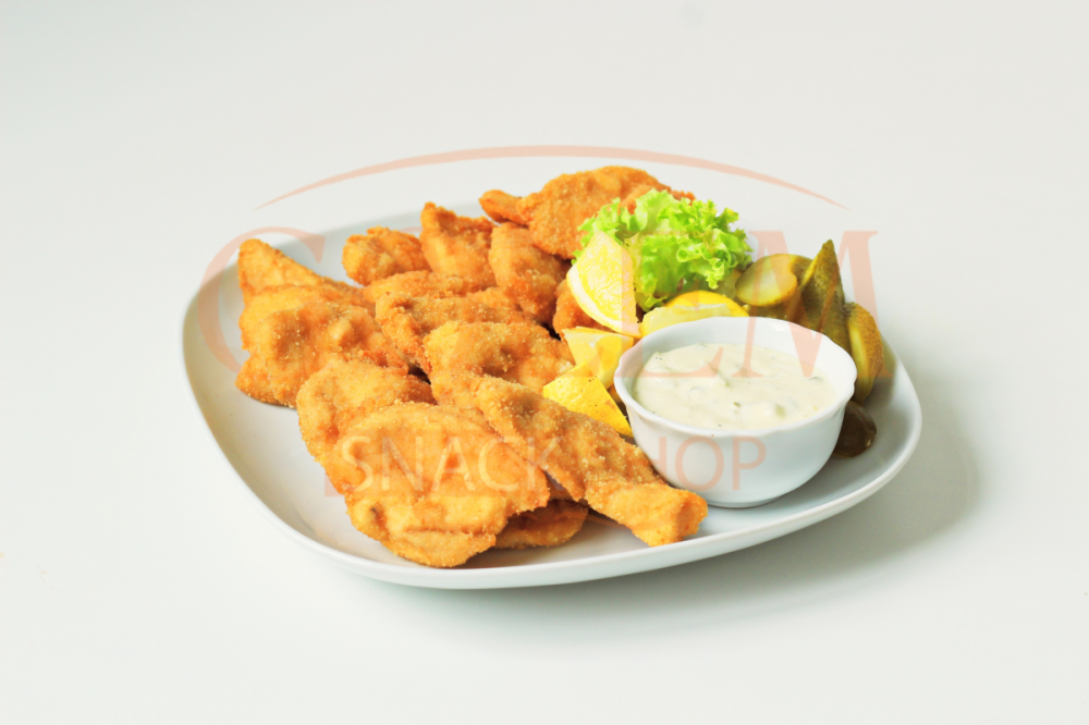 Kuřecí mini řízečky, nakládané okurky, citrón, naše tatarská omáčka 500 g